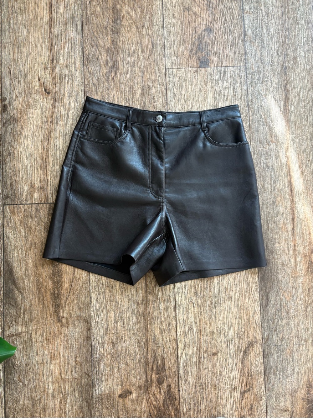 Wilfred Black Faux Leather High-Waist Shorts